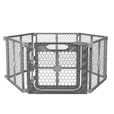 EveryYay In The Zone Convertible Plastic Walk Through Pet Gate & Play Pen