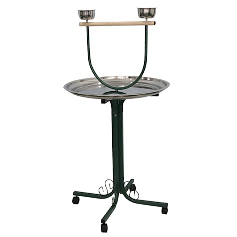 A&E Cage Company T-Stand with Casters and Stainless Steel Dishes