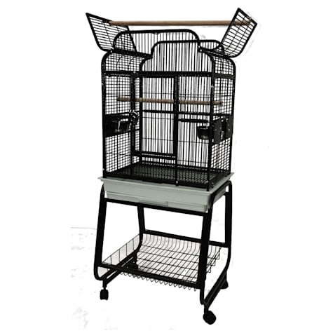 A&E Cage Company 782217 Open Victorian Top with Plastic Base in Black