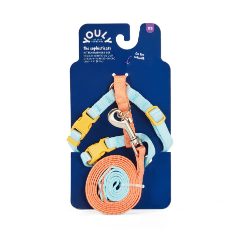 YOULY Coral & Blue Kitten Harness & Leash Set
