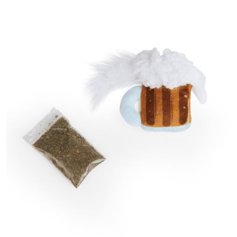 Leaps & Bounds Refillable Plush Root Beer Cat Toy