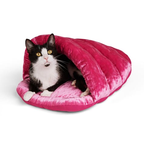 EveryYay Essentials Pink Velvet Slipper Cat Bed