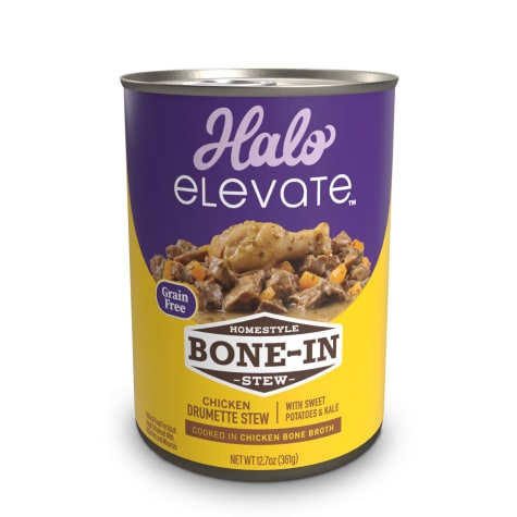 Halo Elevate Dog Homestyle Bone-In Grain Free Chicken Stew with Sweet Potatoes & Kale Wet Food