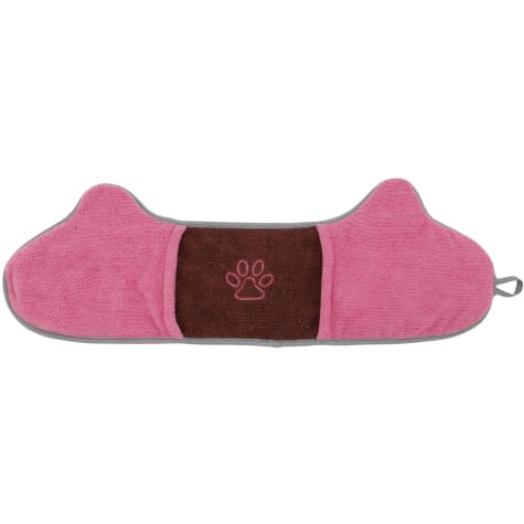 Pet Life 'Bryer' Pink 2-in-1 Hand-Inserted Microfiber Pet Grooming Towel and Brush