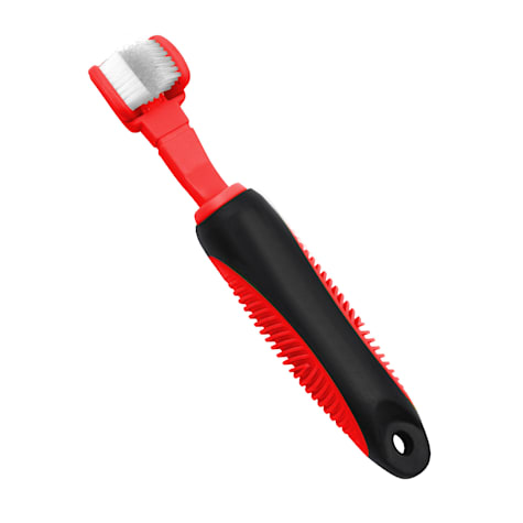 Pet Life 'Denta-Clean' Red Dual-Sided Action Bristle Pet Toothbrush