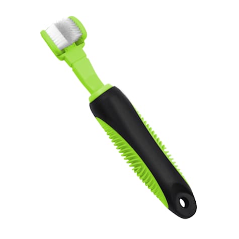 Pet Life 'Denta-Clean' Green Dual-Sided Action Bristle Pet Toothbrush