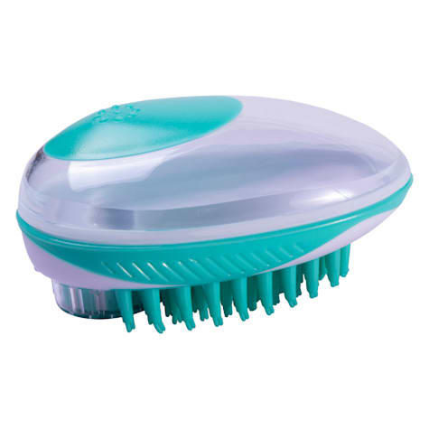 Pet Life 'Swasher' Green Shampoo Dispensing Massage and Bathing Brush