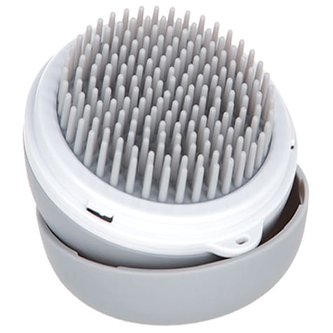 Pet Life 'Bravel' Gray 3-in-1 Travel Pocketed Dual Grooming Brush and Pet Comb