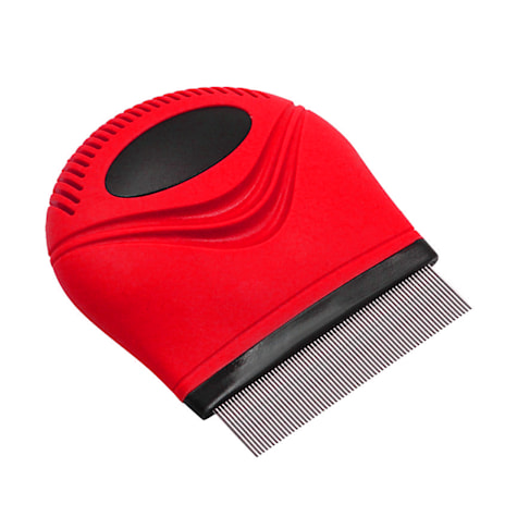 Pet Life 'Grazer' Red Handheld Travel Grooming Cat and Dog Flea and Tick Comb