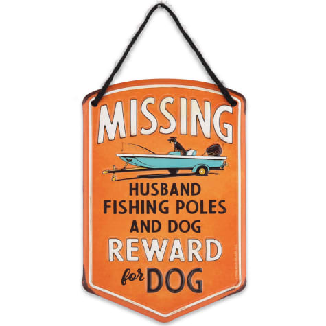 Open Road Brands Missing Husband Reward for Dog Hanging Metal Sign
