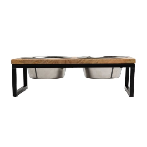 GF Pet Wood & Metal Elevated Dog Feeder