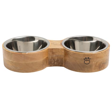 GF Pet Wood & Metal Double Diner Dog Feeder