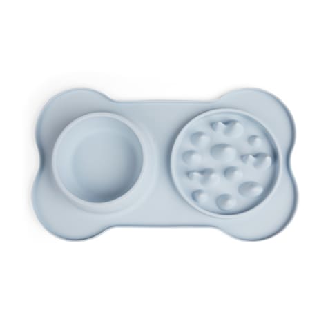 EveryYay Blue Slow Feeder Double Diner Dog Bowl