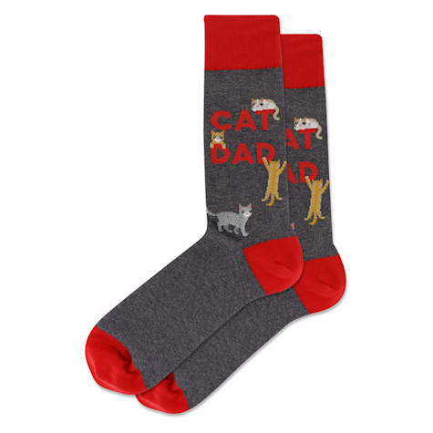 HOTSOX Men's Cat Dad Crew Socks