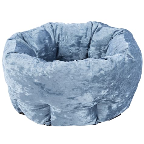 SCRUFFS Blue Velvet Donut Dog Bed