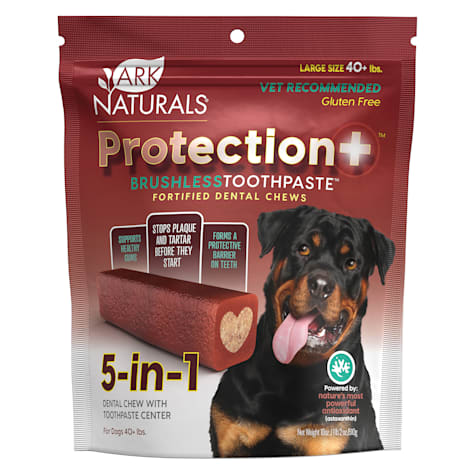 Ark Naturals Protection+ Brushless Toothpaste Fortified Dental Chew for Large Dogs Upto 40+ lbs.