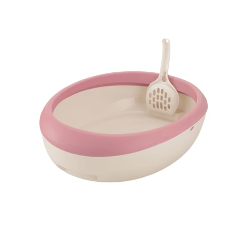 Richell Paw Trax Top Open Salmon Cat Litter Pan