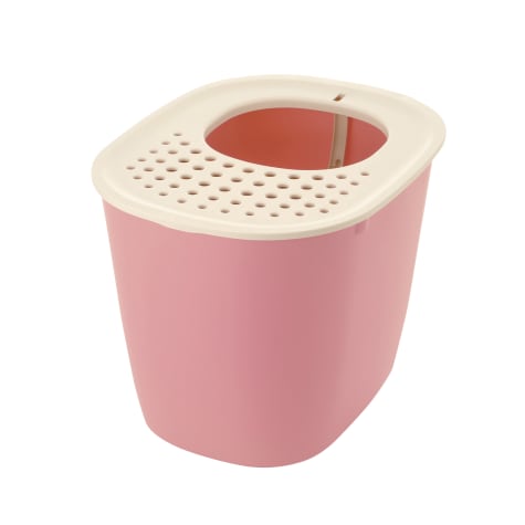 Richell Paw Trax Top Entry Salmon Cat Litter Box