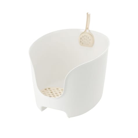 Richell Paw Trax High Wall White Cat Litter Box