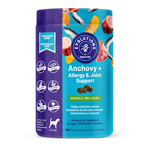 Evolutions By NaturVet Anchovy + Allergy & Joint Support Dog Soft Chews