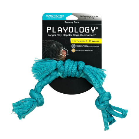 Playology Puppy Sensory Peanut Butter Rope Dog Toy