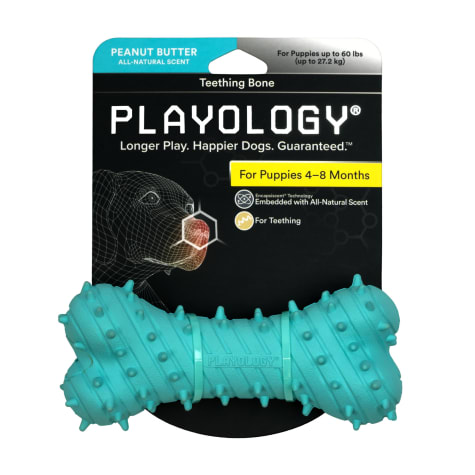 Playology Puppy Teething Bone Peanut Butter Dog Toy