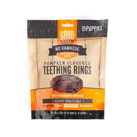 Good Lovin' Rawhide-Free Pumpkin Puppy Ring Dog Treats