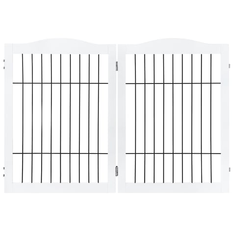 UniPaws White Wire 2 Panel Extension Kit Walnut Pet Gate