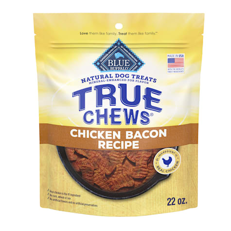 Blue Buffalo True Chews 100% Natural Chicken Bacon Recipe Dog Treats