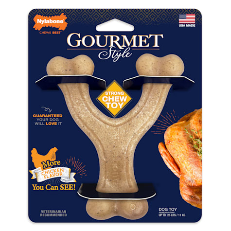 Nylabone Gourmet Style Strong Wishbone Chicken Chew Dog Toy