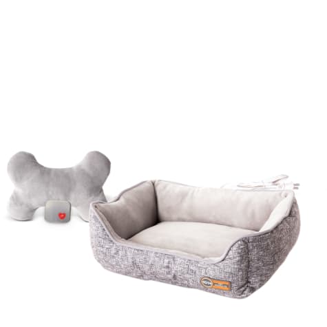 K&H Mother's Heartbeat Heated Puppy Bed + Bone Pillow