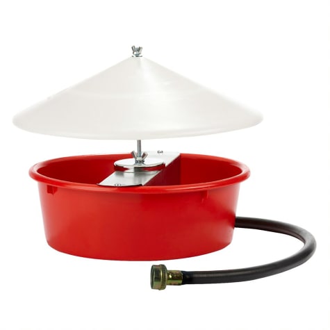 Little Giant White & Red Automatic Poultry Waterer with Cover