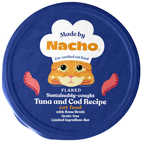 Made by Nacho Grain-Free Sustainably Caught Diced Tuna & Cod Recipe with Bone Broth Cat Food
