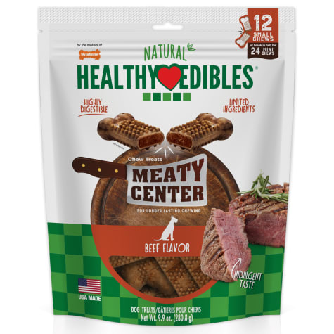 Nylabone Healthy Edibles Meaty Center Beef Natural Dog Treats