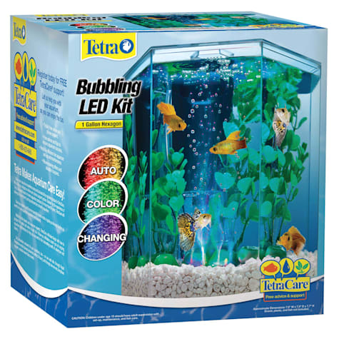 Tetra Bubbling LED Aquarium Kit with Hexagon Shape