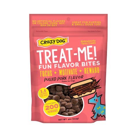 Crazy Dog Treat-Me! Mini Pulled Pork Soft & Chewy Dog Treats