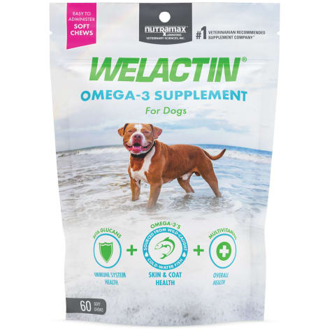 NUTRAMAX WELACTIN Daily Omega-3 Supplement For Dogs, Skin & Coat Health Plus Overall Health