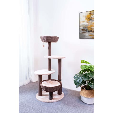 PetPals Group Pharaoh Multi-Functional Handwoven Cat Tree with Scratching Posts