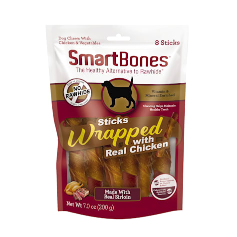 SmartBones Sticks Wrapped with Real Chicken Made with Real Sirloin Rawhide-Free Dog Chew