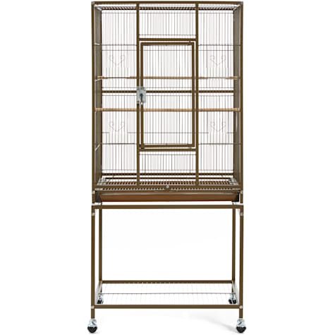 Topeakmart Palmer Green Metal Bird Cage with Rolling Detachable Stand