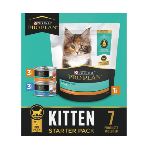 Purina Pro Plan Complete Balanced Dry and Wet Kitten Food Starter Kit Variety Pack