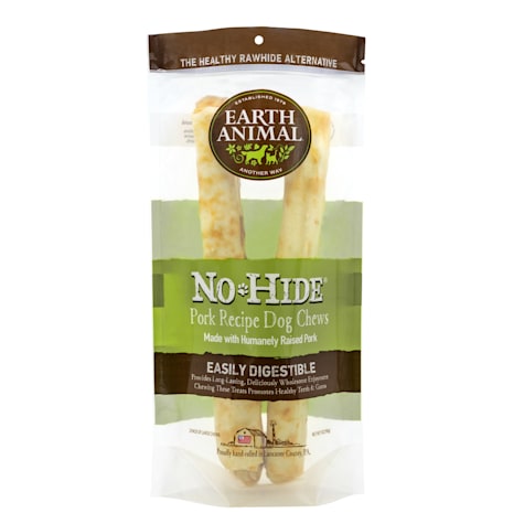 Earth Animal No-Hide Rolls Pork Recipe Large Natural Long-Lasting Rawhide Alternative Dog Chews