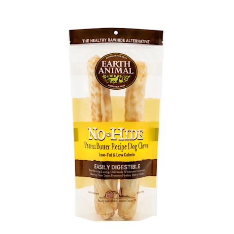 Earth Animal No-Hide Rolls Peanut Butter Recipe Large Natural Long-Lasting Rawhide Alternative Dog Chews