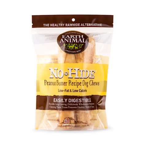 Earth Animal No-Hide Rolls Peanut Butter Recipe Medium Natural Long-Lasting Rawhide Alternative Dog Chews