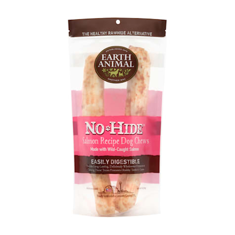 Earth Animal No-Hide Rolls Salmon Recipe Large Natural Long-Lasting Rawhide Alternative Dog Chew