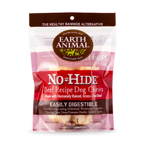 Earth Animal No-Hide Rolls Beef Recipe Small Natural Long-Lasting Rawhide Alternative Dog Chews