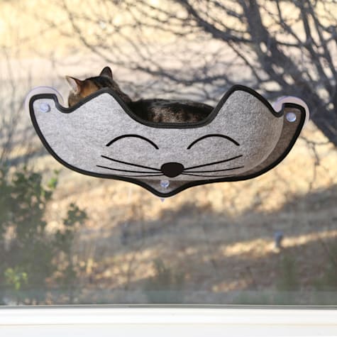 K&H Gray EZ Mount Window Bed Kitty Sill with Face