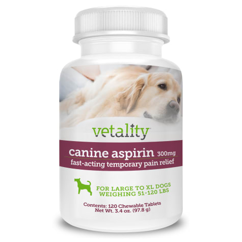 Vetality Canine Aspirin 300MG for Large to Extra Large Dogs Upto 51-120 lbs.