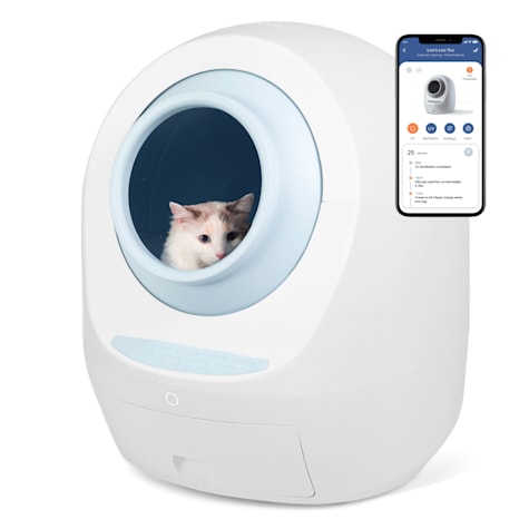 Casa Leo Leo's Loo Too Baby Blue Covered Automatic Self-Cleaning Cat Litter Box