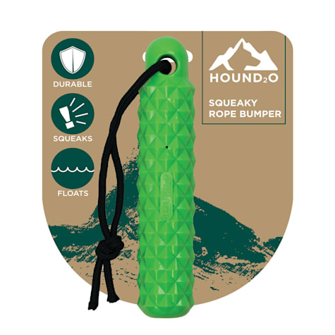 Hound2O Squeaky Rope Bumper Green Outdoor Dog Toy